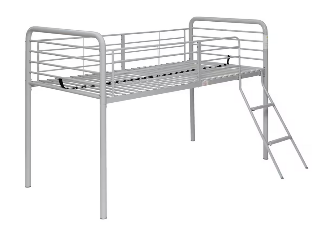 Jo Mid Sleeper Metal Bed Frame - Silver