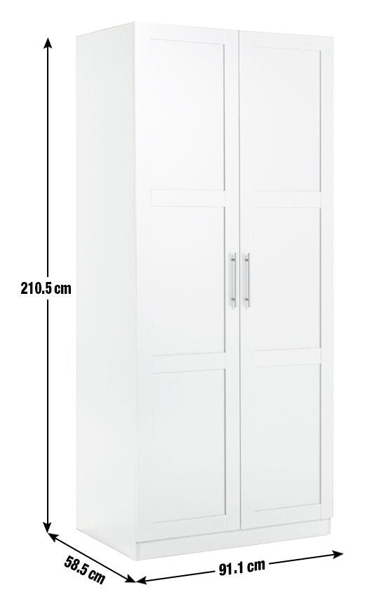 Habitat Munich Panelled 2 Door Wardrobe - Anthracite ( B Grade 33394 - 33397 )