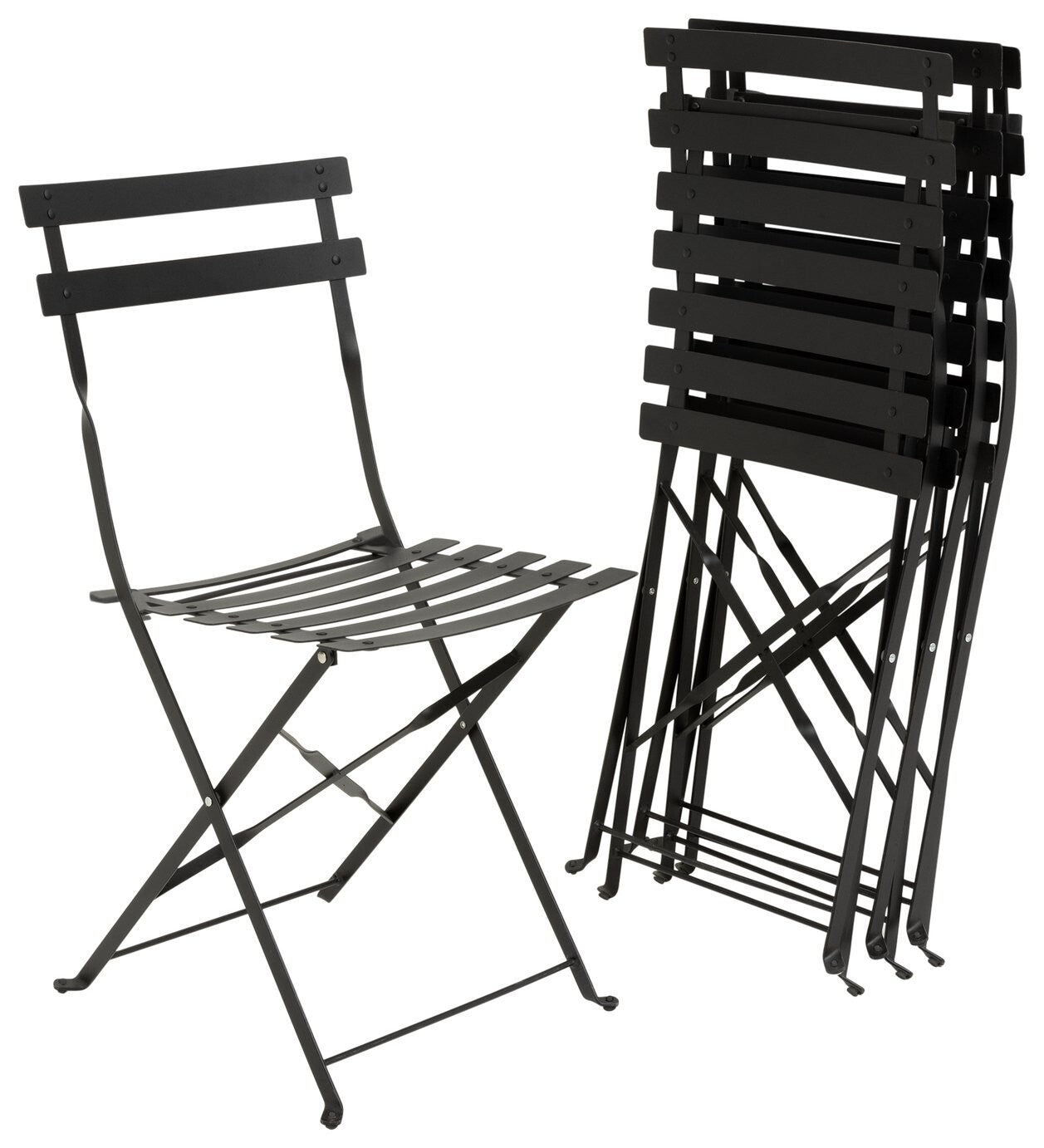 Habitat Eve 4 Seater Folding Metal Patio Set - Black (B+)