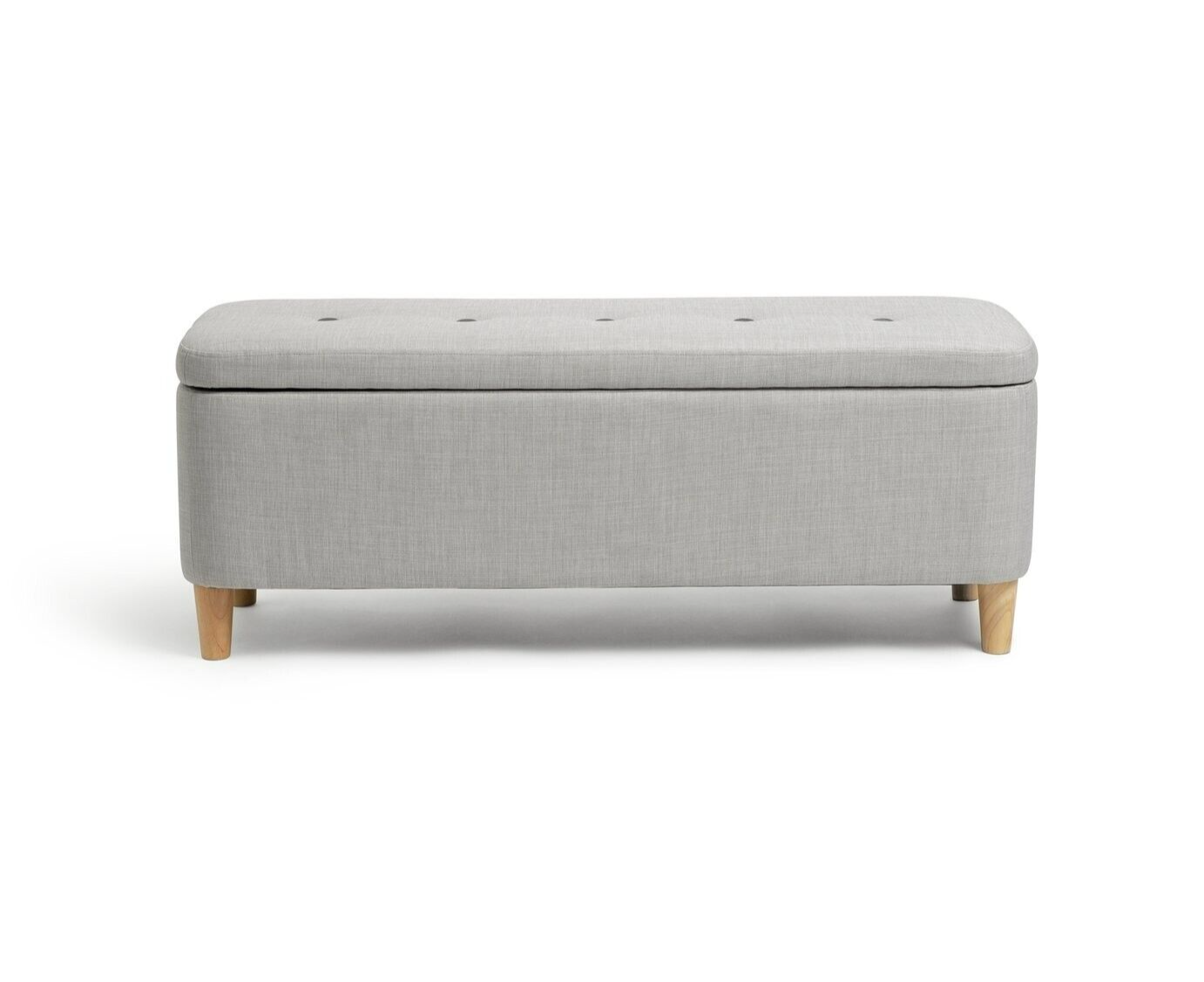 Habitat Aspen Fabric Storage Ottoman - Light Grey