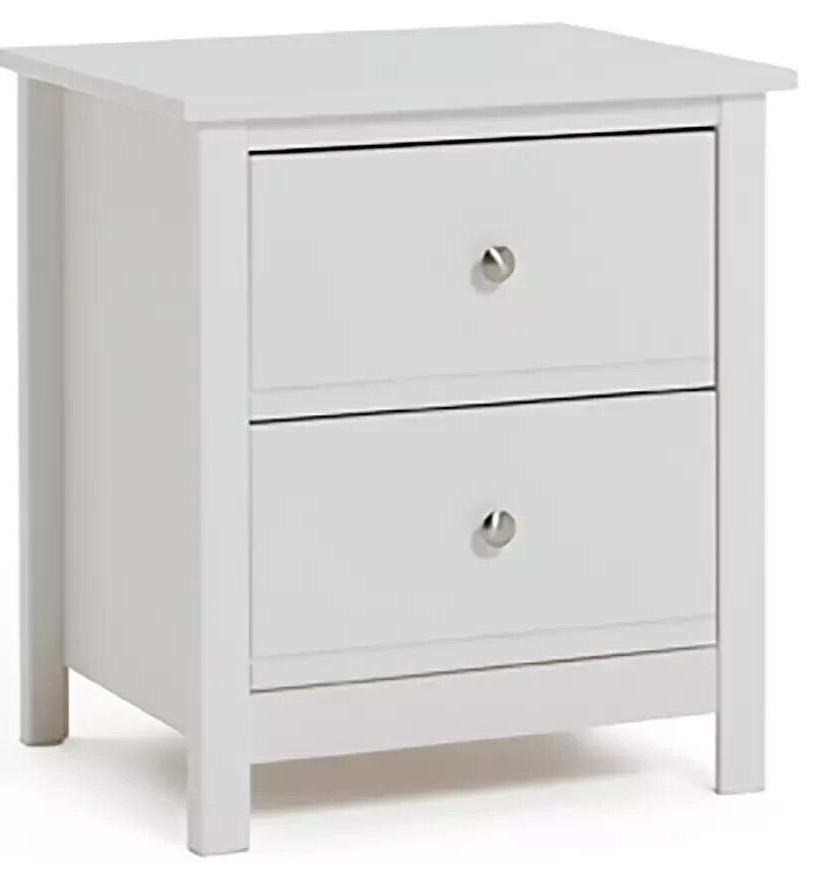 Habitat Brooklyn 2 Drawer Bedside Table - White