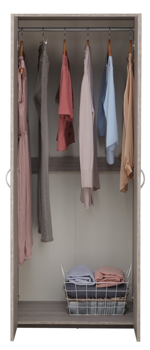 Seville 2 Door Wardrobe - Grey Oak Effect