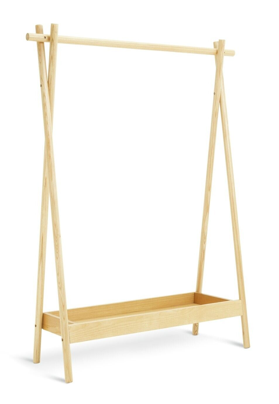 Habitat Akari Wooden Clothes Rail - Wood  | Freestanding Wardrobe Rack Bedroom