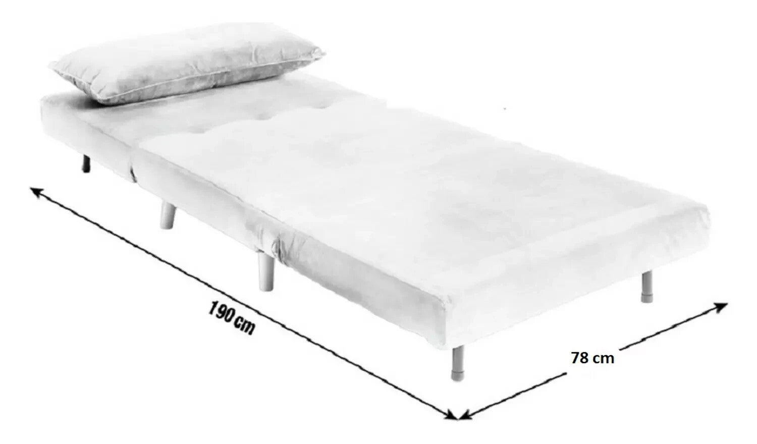 Habitat Roma Single Compact Fabric Chairbed - Grey