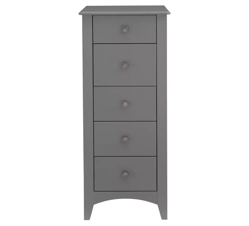 Habitat Minato 5 Drawer Narrow Tall Boy - Grey