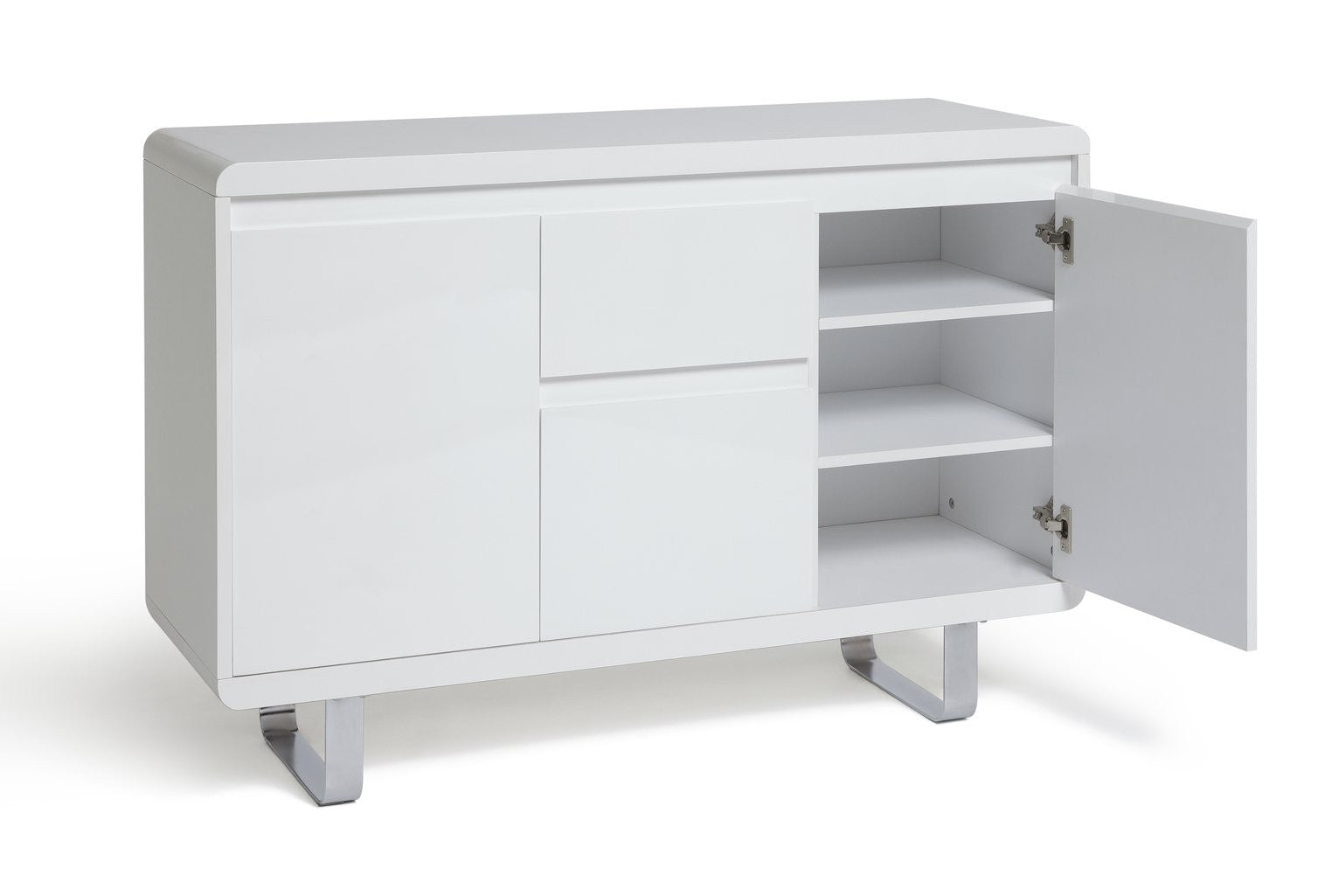 Home Sleigh 3 Door 1 Drawer Sideboard - White Gloss ( B Grade )