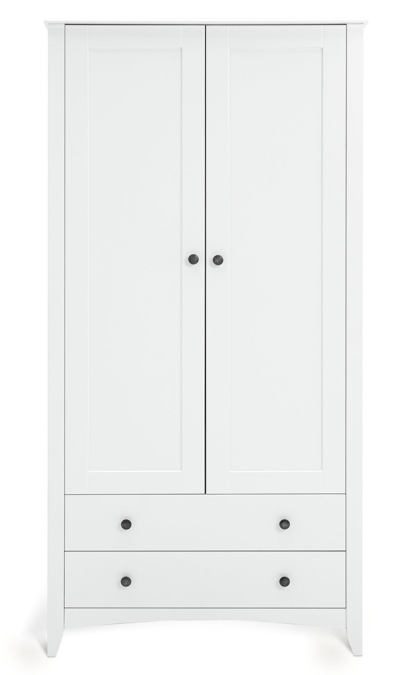 Minato 2 Door 2 Drawer Wardrobe - White ( B Grade )