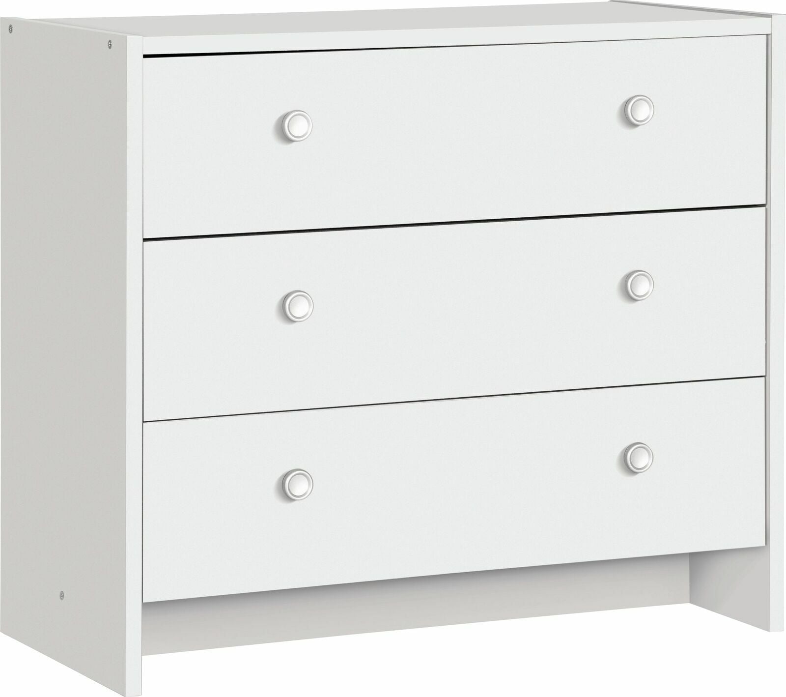 Seville 3 Drawer Chest - White | Bedroom Storage Unit for Clothes & Accessories