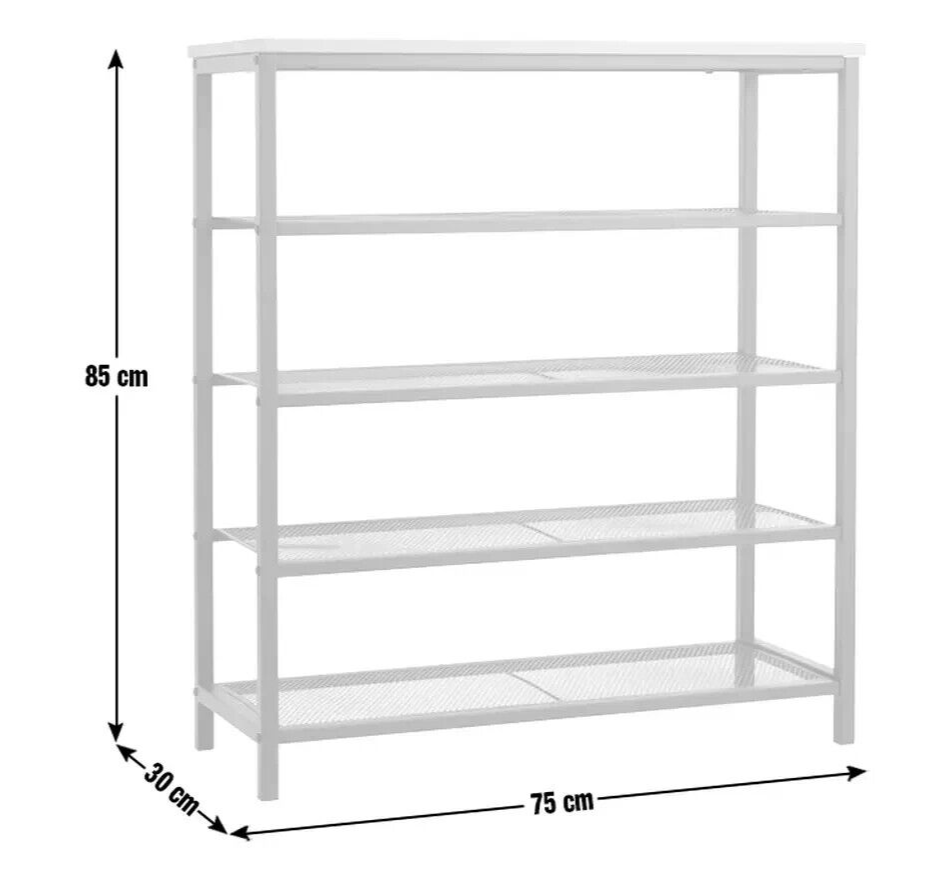 Habitat Loft Living 5 Shelf Shoe Storage Rack - Black | Footwear Rack, Hallway