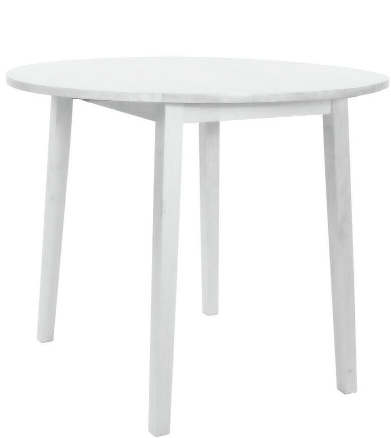 Home Kendal Solid Wood Dining Table & 4 White Chairs | Dining Set for Kitchen