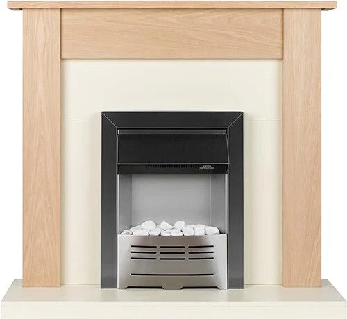 Beldray Earlesworth 2kW Electric Fire Suite - Oak & Ivory