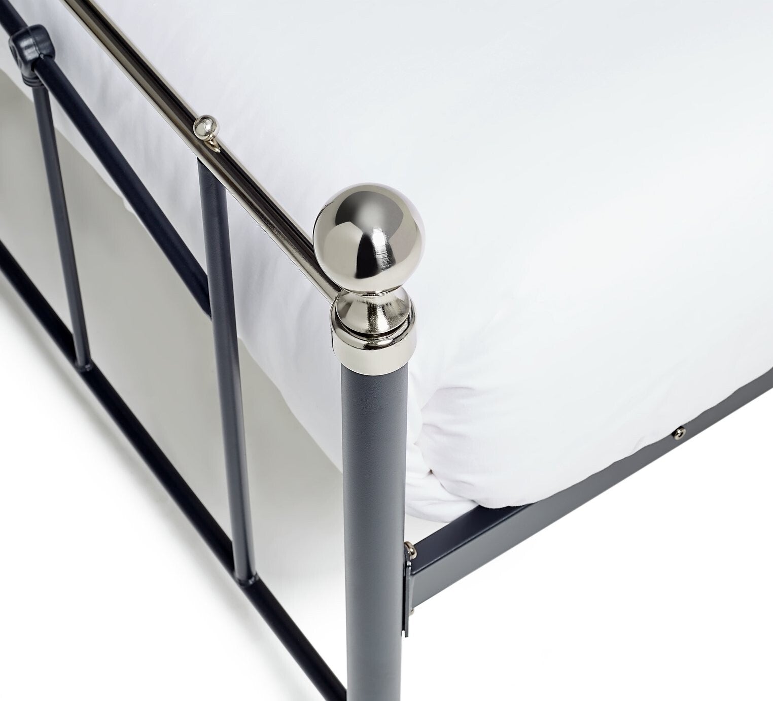 Yani Small Double Metal Bed Frame - Black | Classic Curved Design