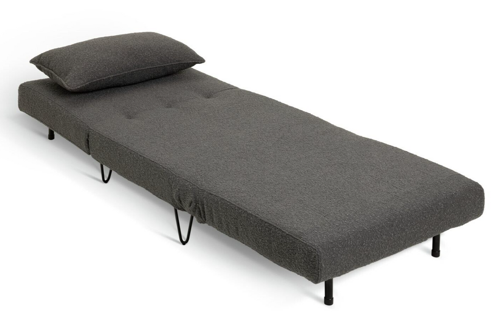 Roni Fabric Small Single Chair Bed -Grey
