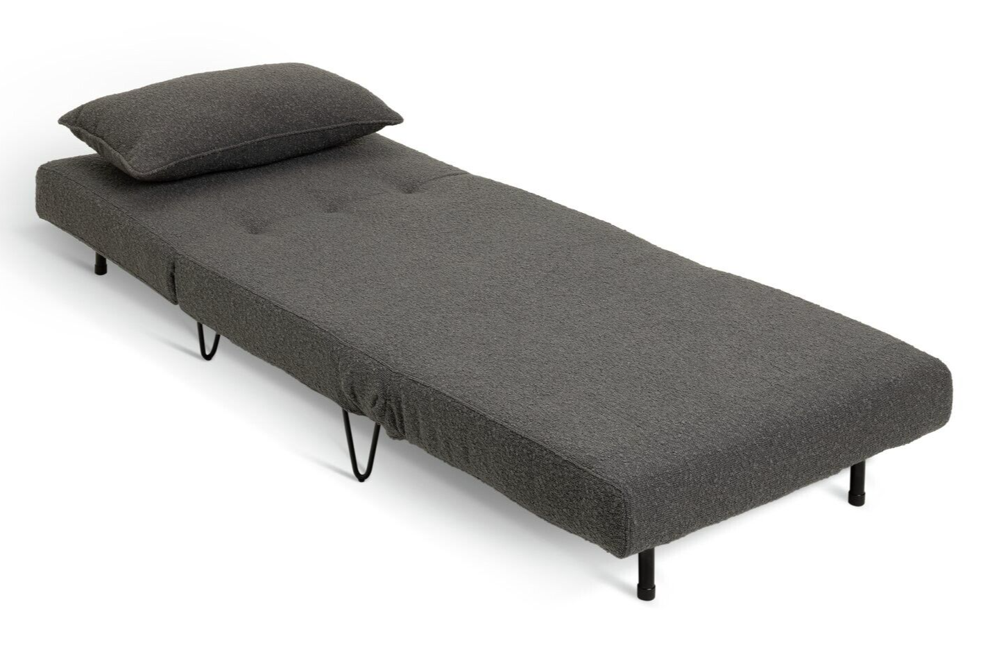 Roni Fabric Small Single Chair Bed -Grey