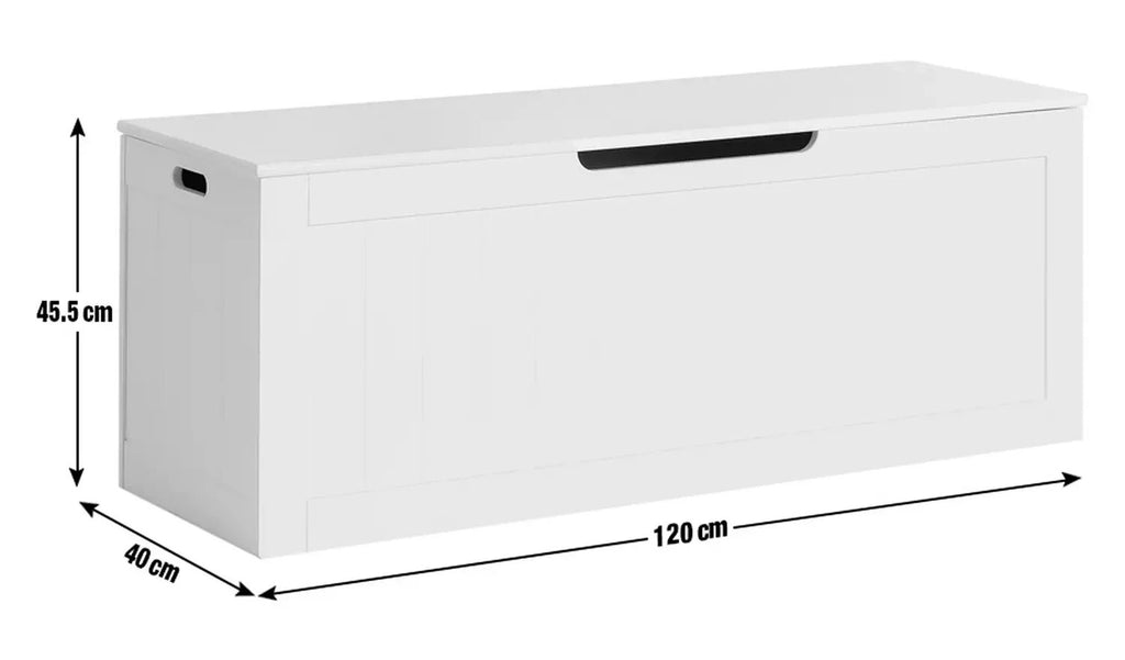 Marston XL Shaker Blanket Box White | Bedroom Storage Chest Wooden Trunk Ottoman