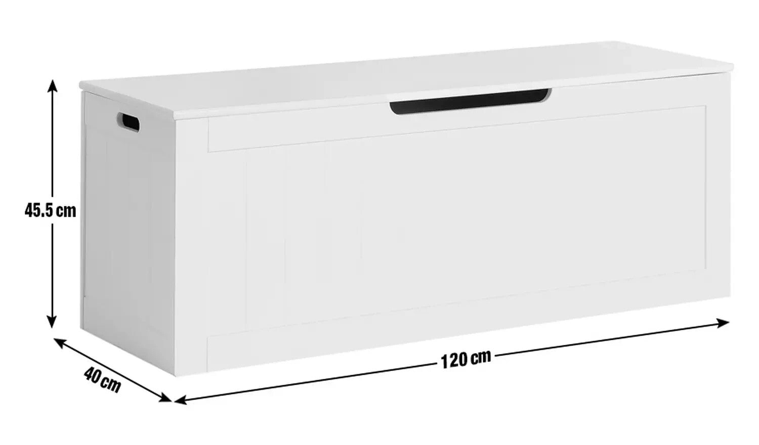 Marston XL Shaker Blanket Box White | Bedroom Storage Chest Wooden Trunk Ottoman