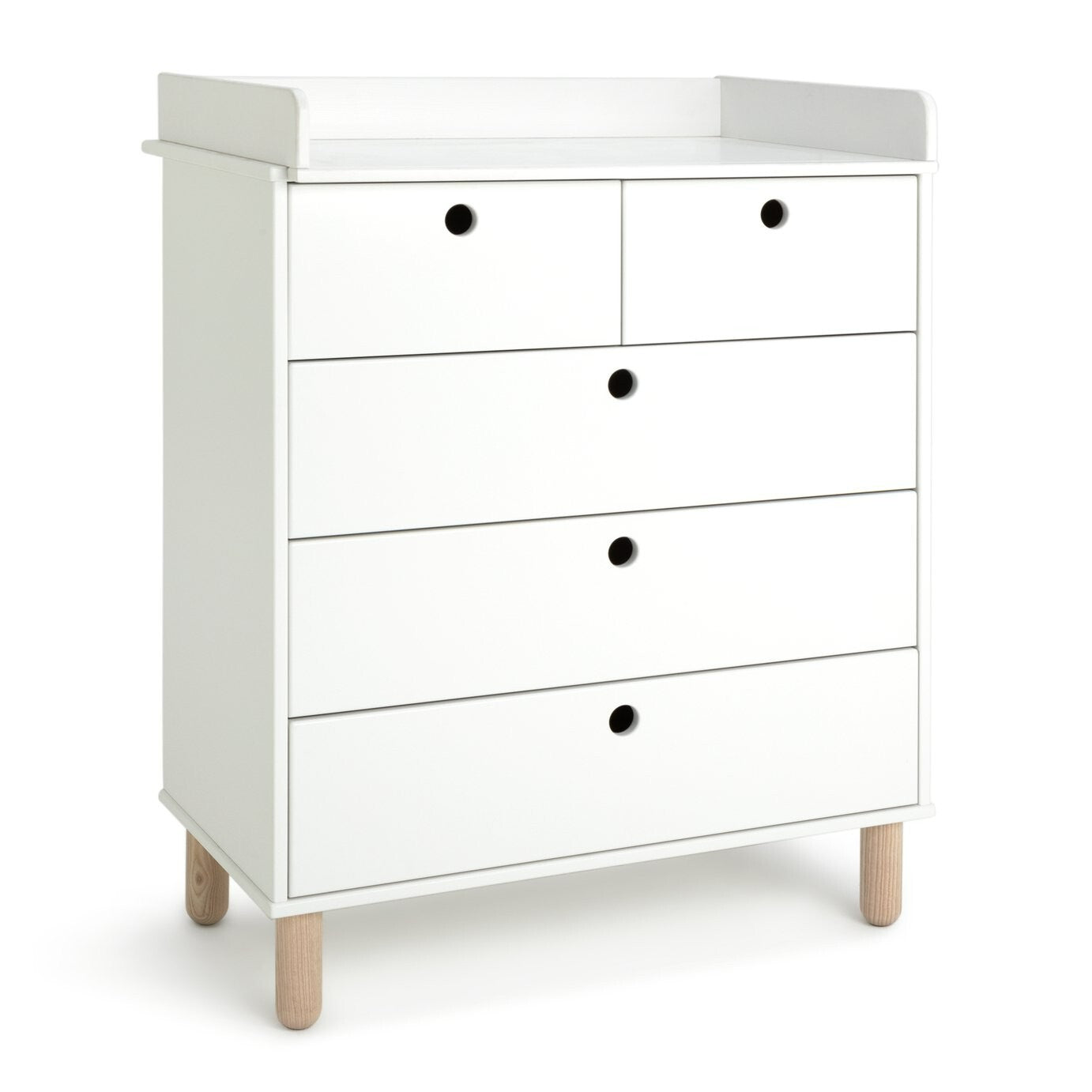 Eden 5 Drawer Chest & Changer Top -White