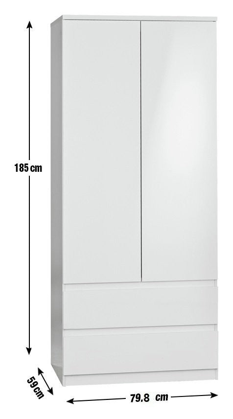 Jenson 2 Door 2 Drawer Mirror Wardrobe - Oak Effect | Mirror wardrobe oak finish
