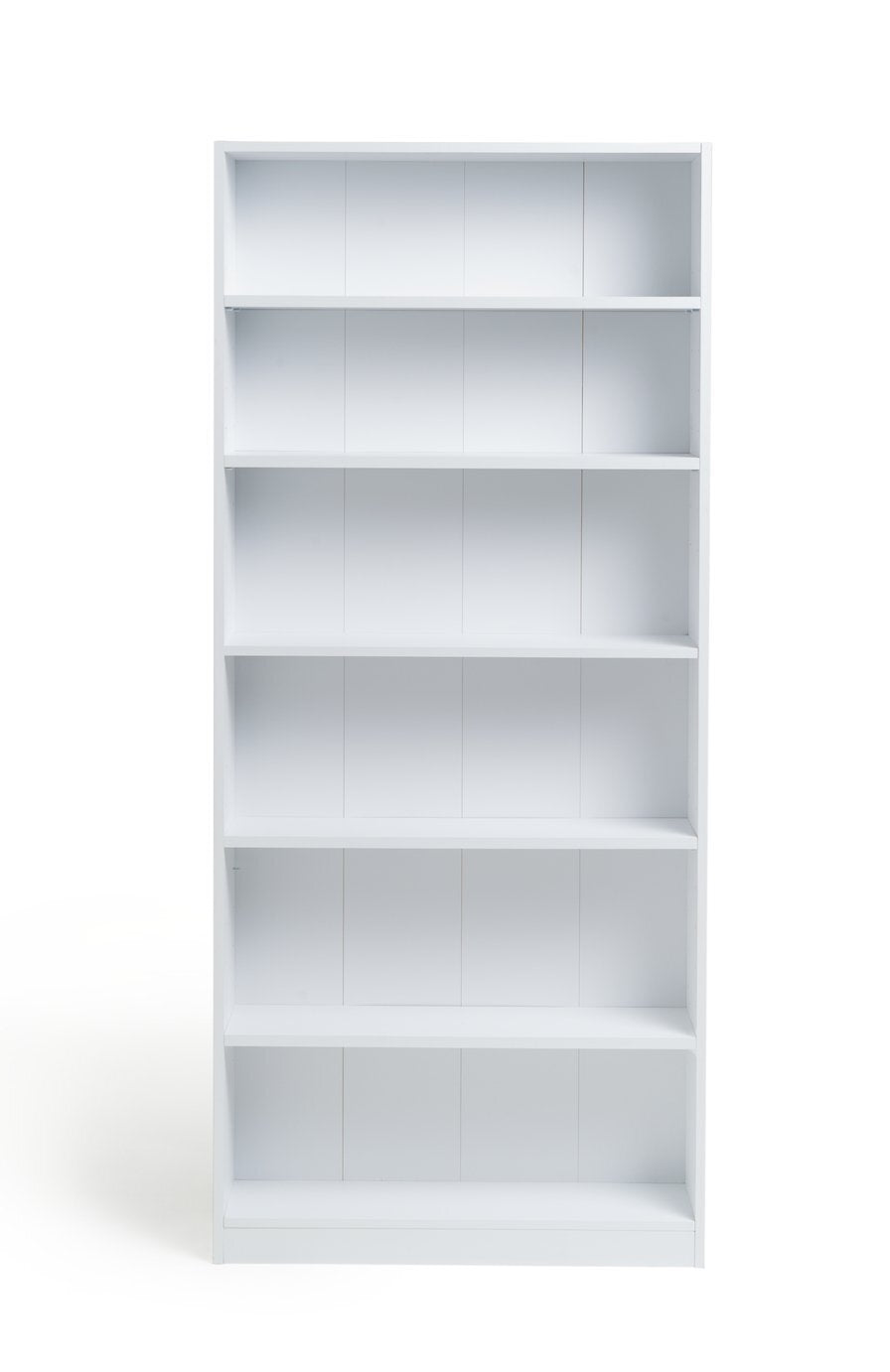 Maine 6 Shelf Bookcase - Shelving Storage Unit Display Cabinet - White