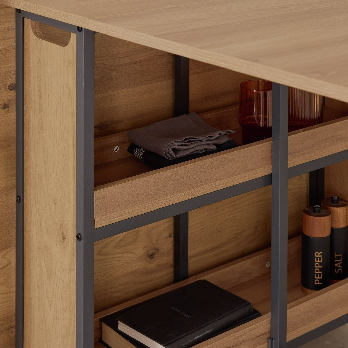 Loft Living Folding 4-6 Seater Dining Table - Oak