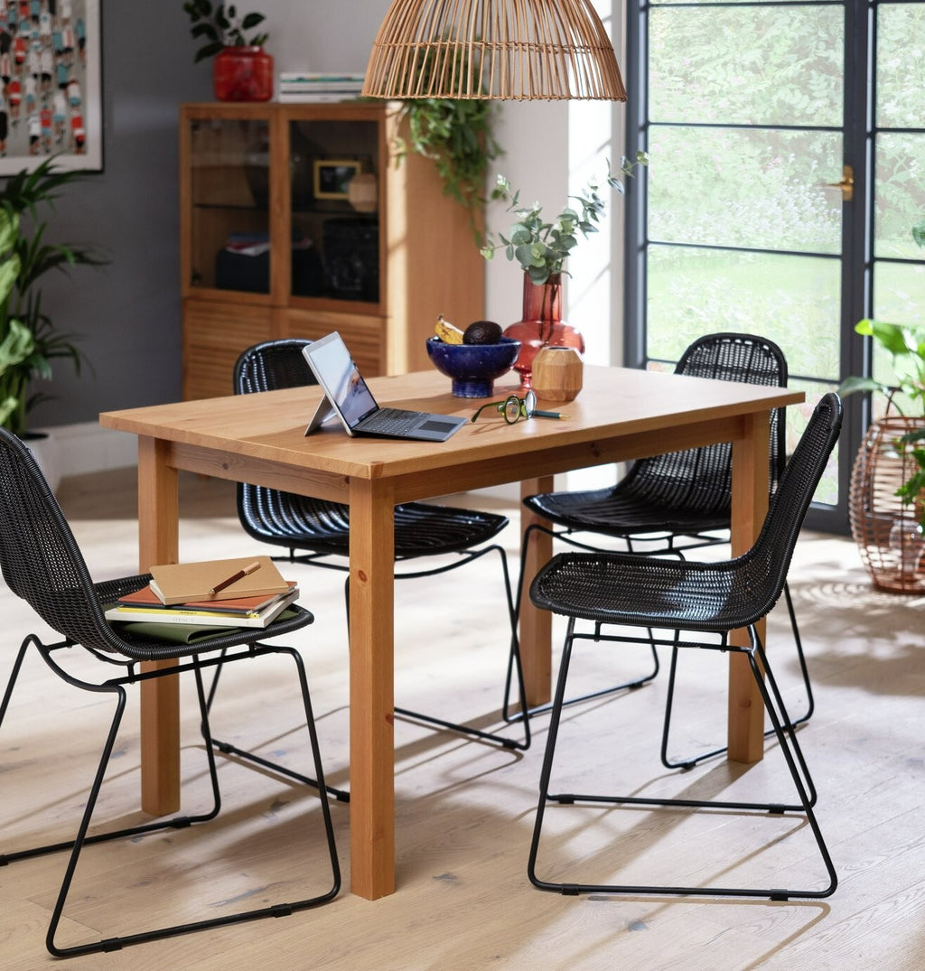 Habitat Ashdon Solid Pine 4 Seater Dining Table - Oak Stain
