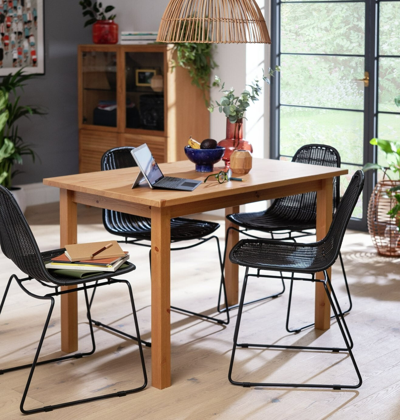 Habitat Ashdon Solid Pine 4 Seater Dining Table - Oak Stain