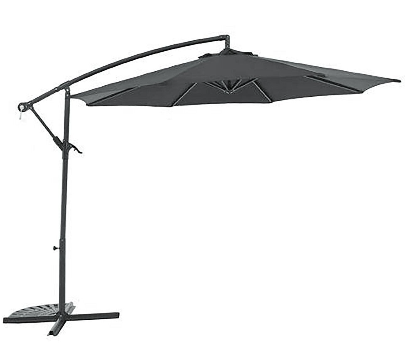 2.5m Overhanging Garden Parasol - Black ( B Grade 11826 )