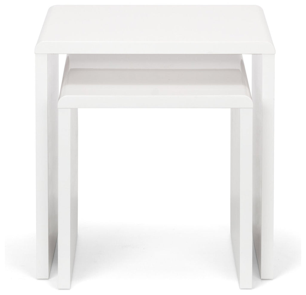 Julian Bowen Manhattan Nest of 2 Tables - White Gloss | Modern Side Tables