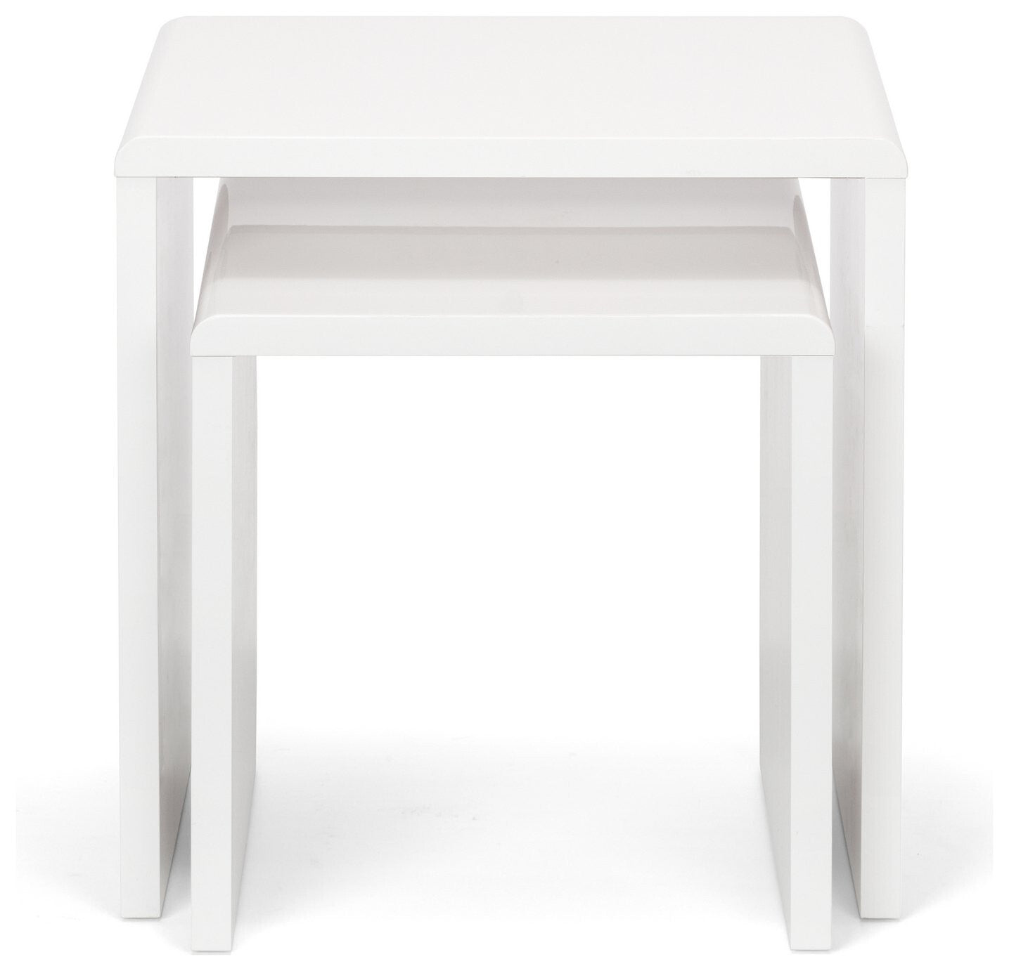 Julian Bowen Manhattan Nest of 2 Tables - White Gloss | Modern Side Tables