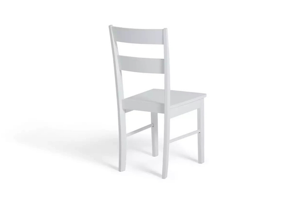 Home Chicago Pair of Solid Wood Dining Chairs White | Modern Kitchen Furniture