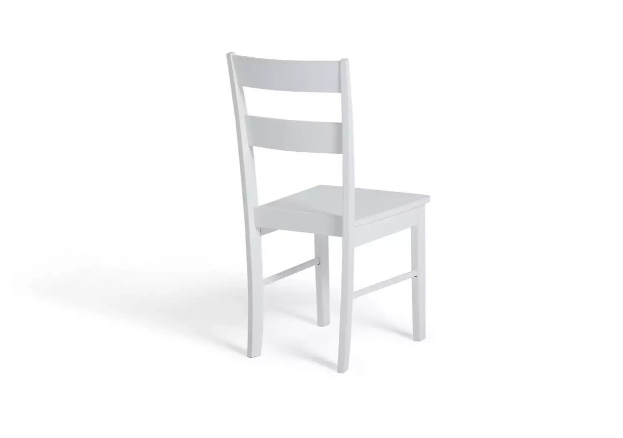 Home Chicago Pair of Solid Wood Dining Chairs White | Modern Kitchen Furniture