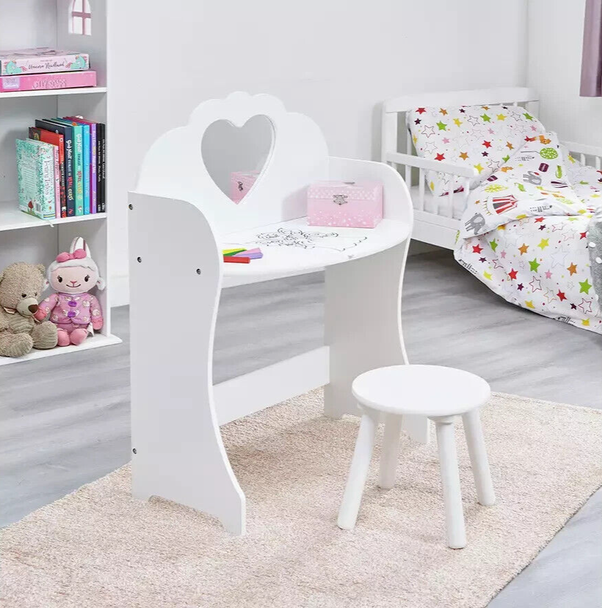 Liberty House Toys Kids Dressings Table And Stool - White