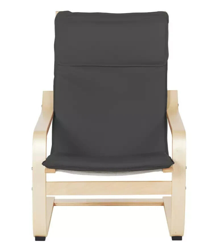 Home Bentwood Wingback Chair with Footstool Grey | Classic Comfortable Seating