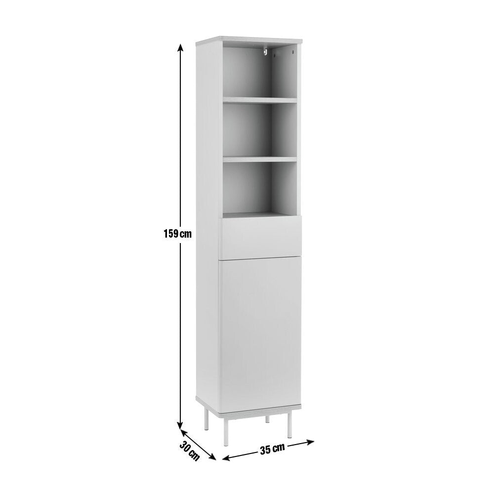 Habitat Freja Tallboy - Grey | Slim Storage Cabinet for Bedroom or Bathroom Use