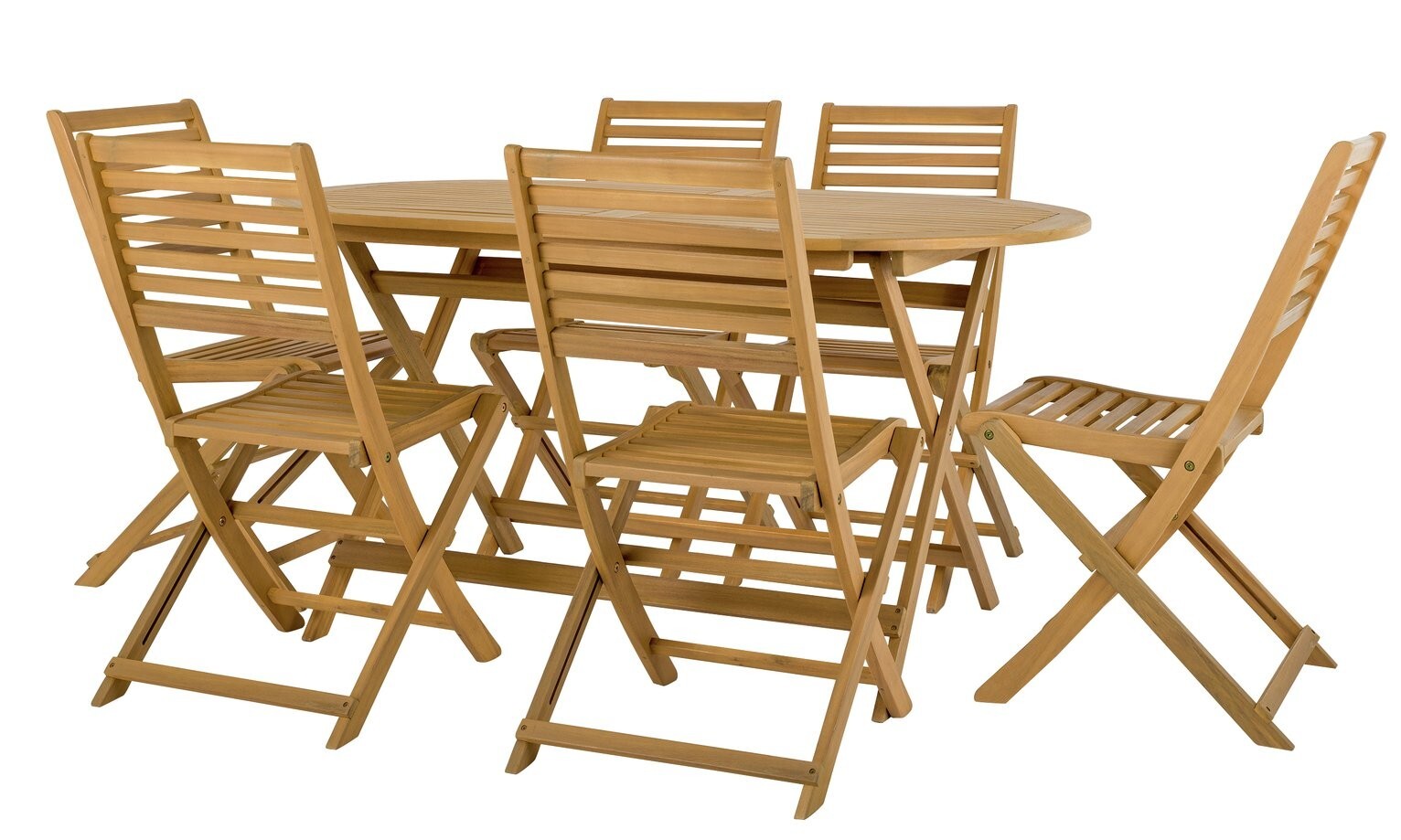 Home Newbury 6 Seater Folding Wooden Patio Set | Outdoor Garden Furniture