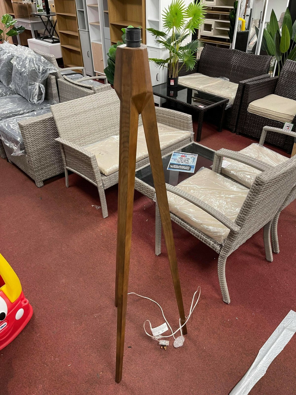 Habitat Tripod Floor Lamp Base - Walnut Stain (S)