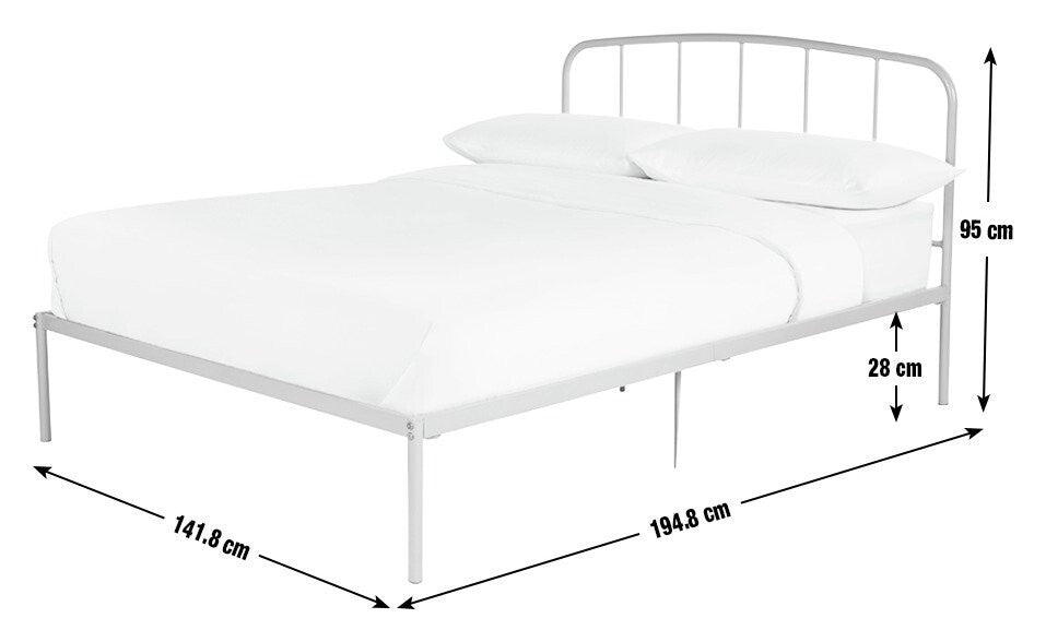 Freja Double Metal Bed Frame - Silver ( B Grade 13946 )