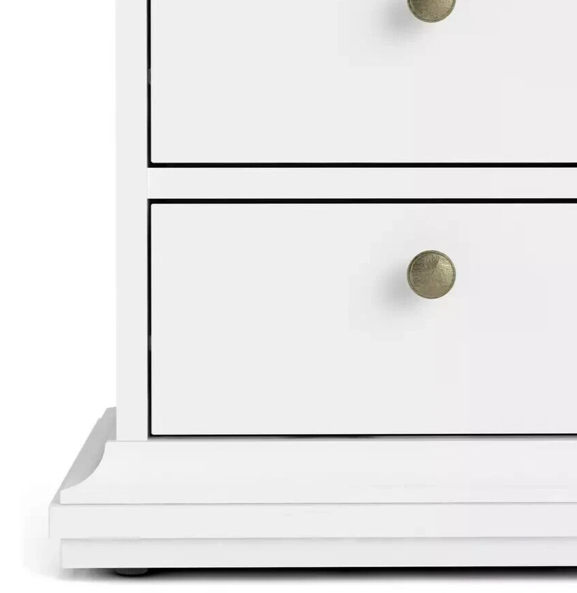 Tvilum Paris 2 Drawer Bedside Table - White ( B grade 33235 )