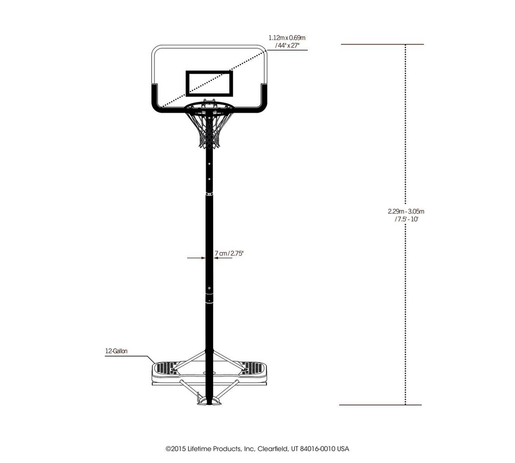 Lifetime Portable Adjustable Basketball Hoop and Backboard | Outdoor Equipment