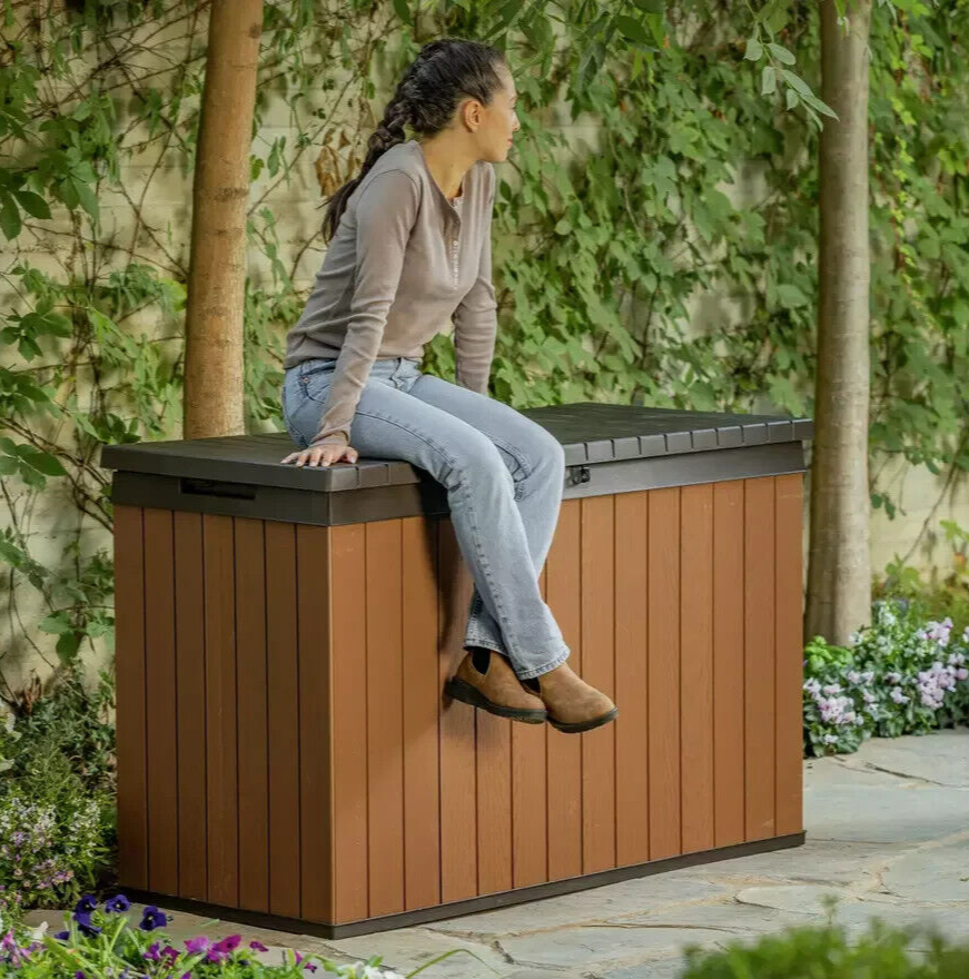 Keter Darwin 662L Outdoor Garden Storage Box - Brown