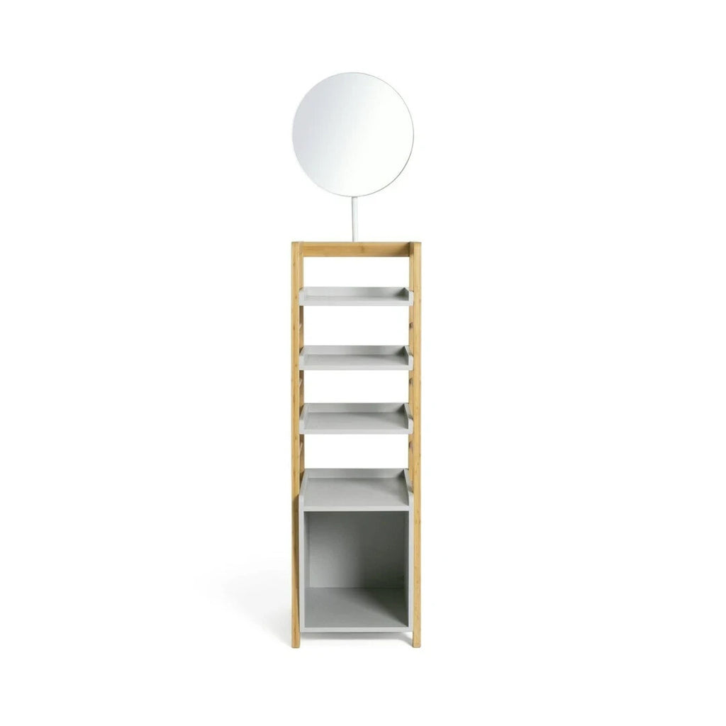 Habitat Bamboo Mirrored Tallboy - Grey