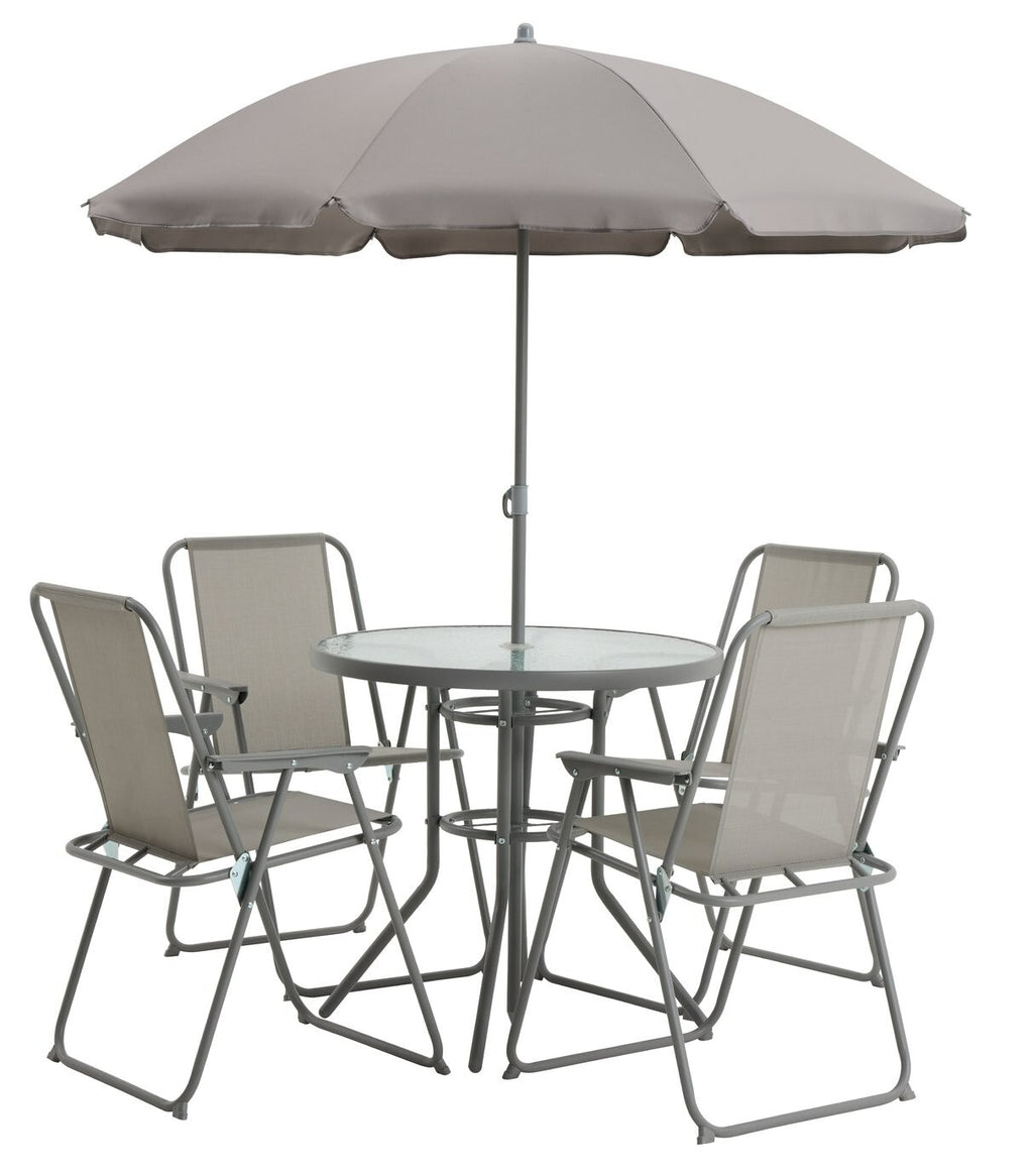 Home 4 Seater Metal Patio Set - Light Grey