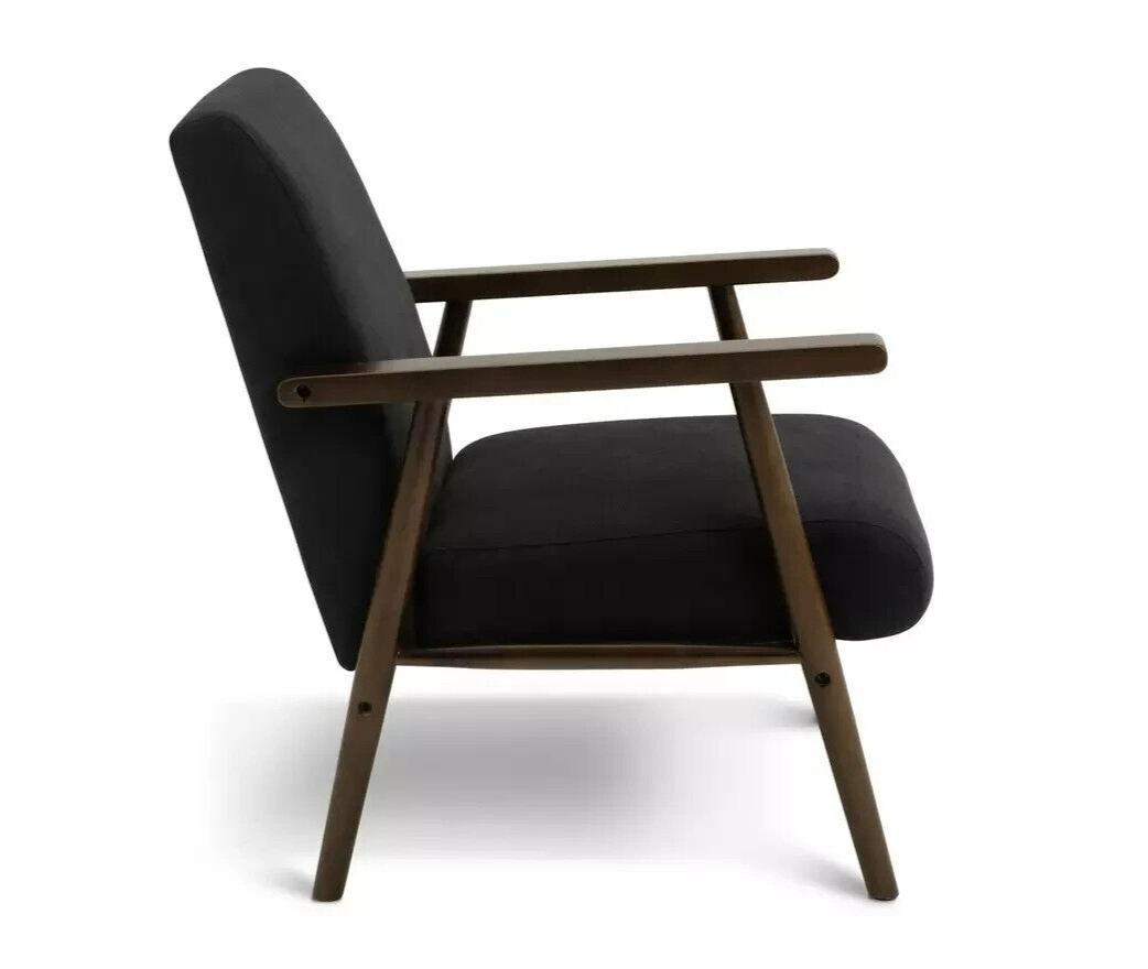 Watson Self Assembly Wood Accent Chair -Dark Grey
