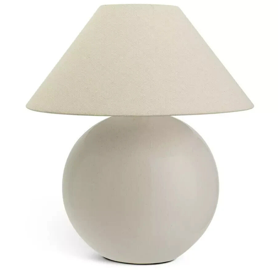 Habitat Circle 51cm Ceramic Table Lamp - Cream