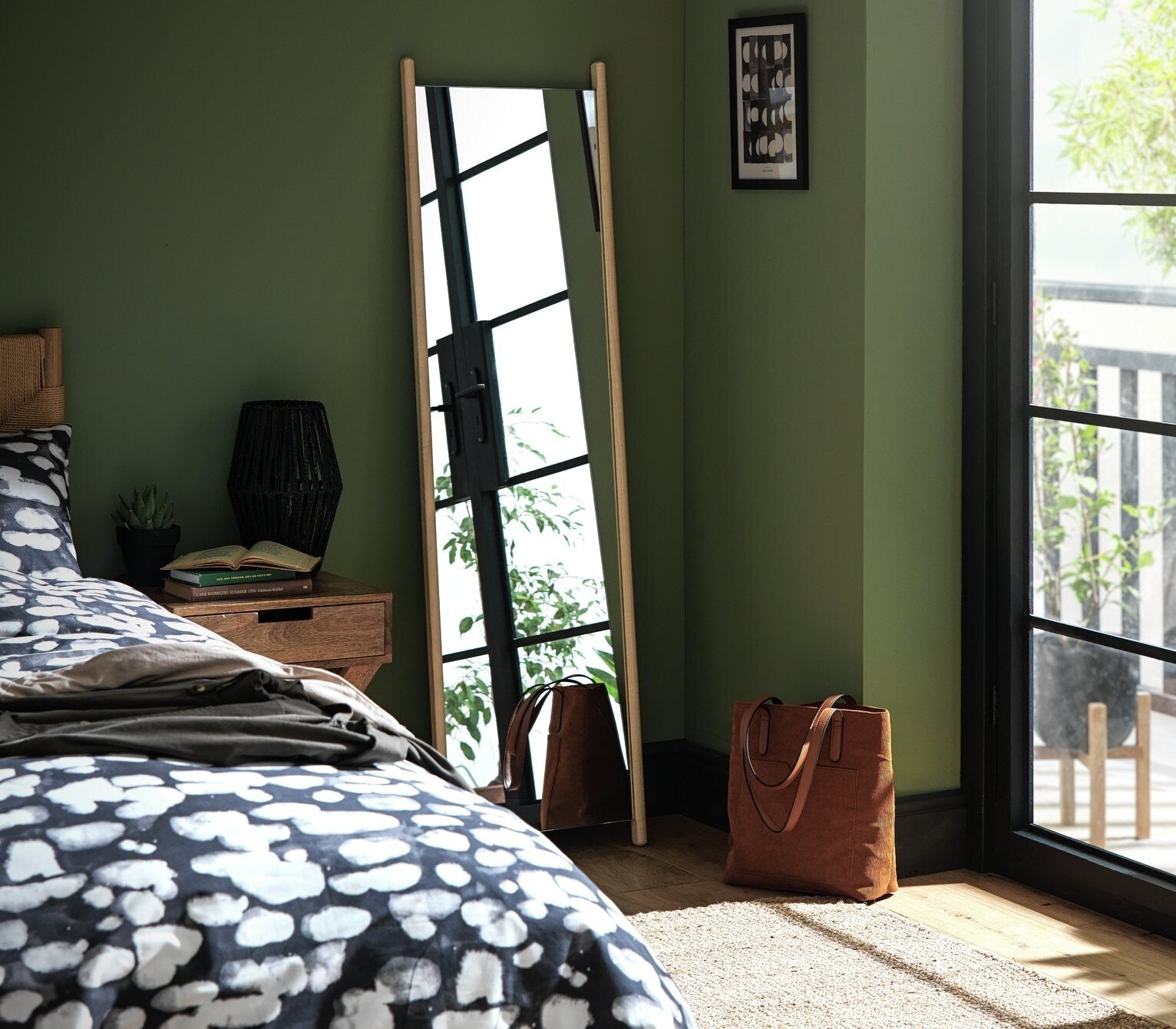 Habitat Rectangular Full Length Wooden Mirror Ash - 151x43cm