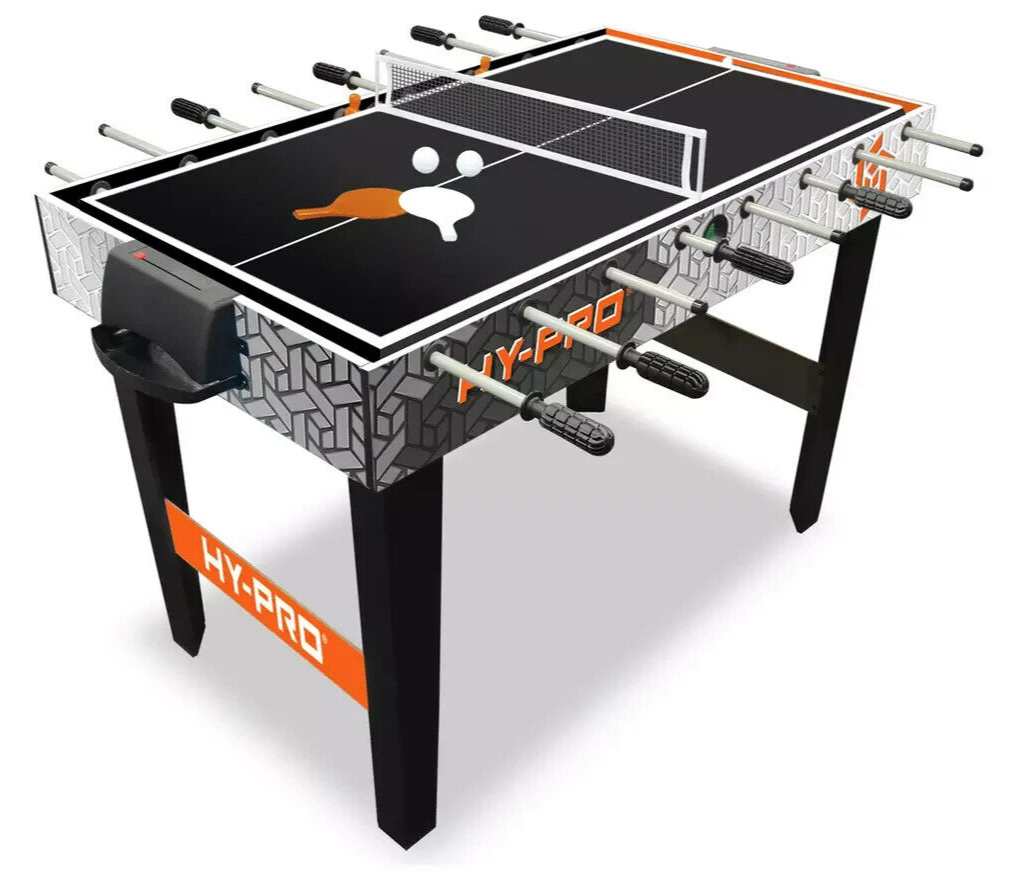 Hy-Pro 3 in 1 Multi Games Table | Foosball Air Hockey Table Tennis Kids Game Set