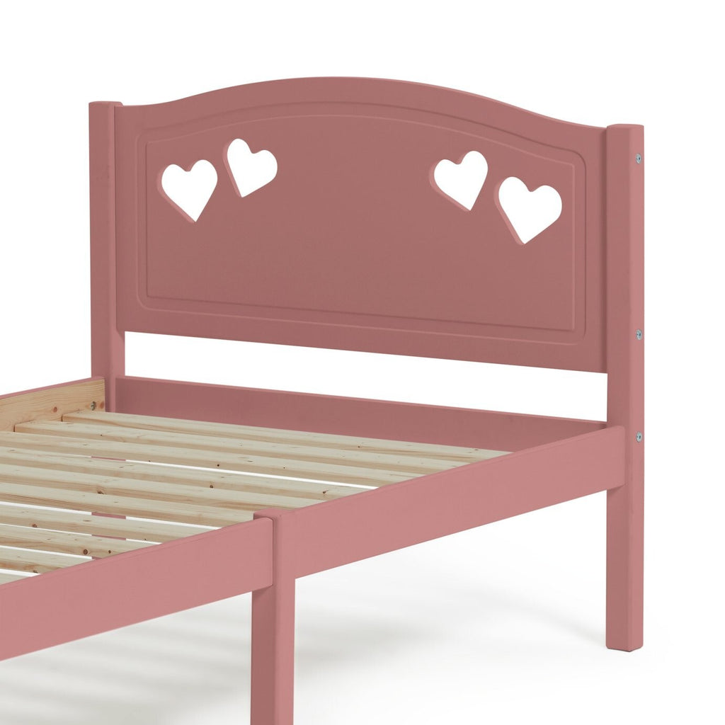 Mia Single Bed Frame - Pink With Memory Foam Mattress