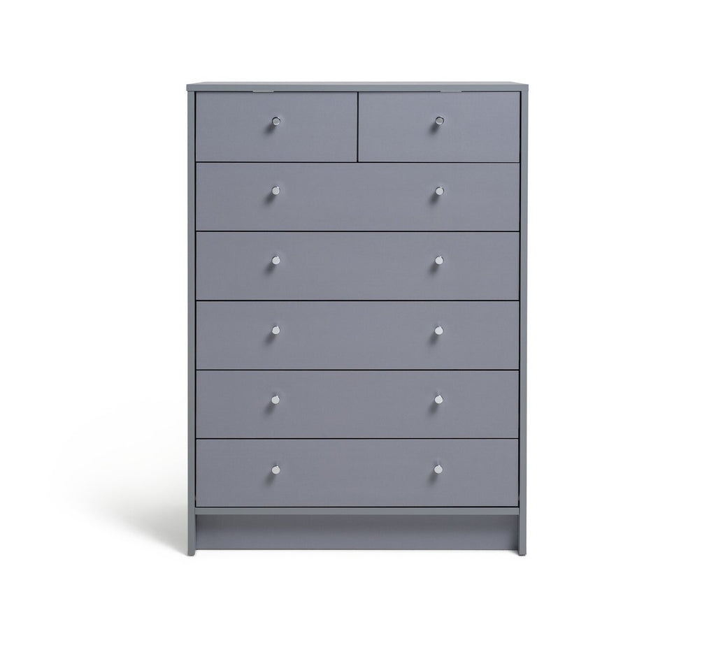 Malibu 5+2 Drawer Chest - Grey  ( B Grade )