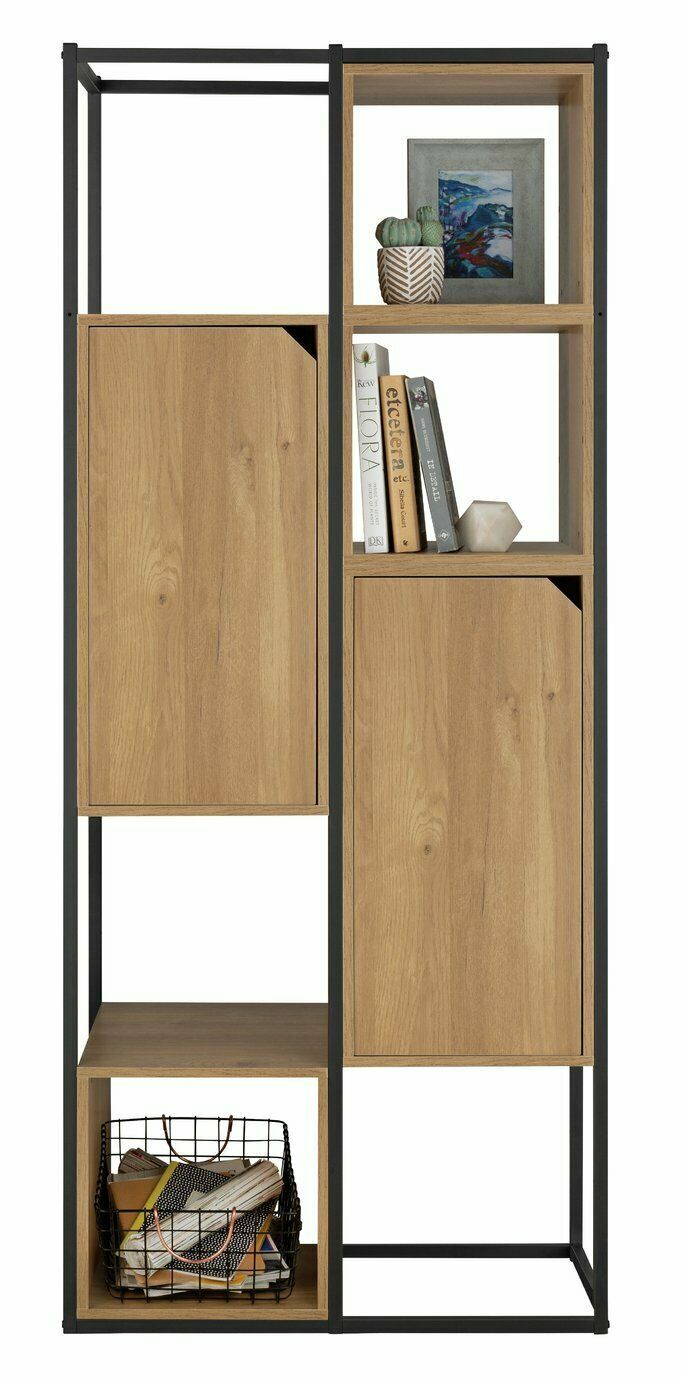 Habitat Loft Living Tall Shelving Unit - Light Oak | Oak Shelf Storage Bookcase