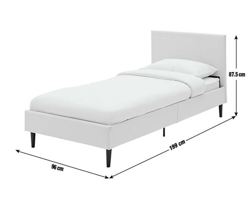 Skylar Single Bed Frame - White | Metal Bed Frame for Kids Bedroom & Guest Room